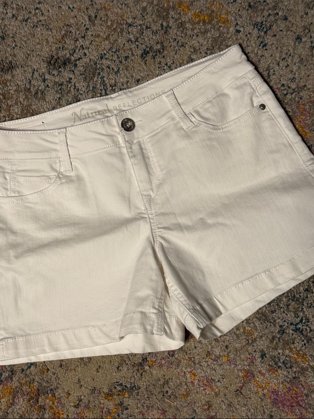 Natural Reflections White Denim Jean Shorts 4